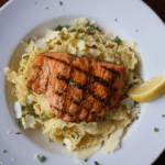 Salmon and garfunkel pasta at Shucks Fish House & Oyster Bar in Omaha
